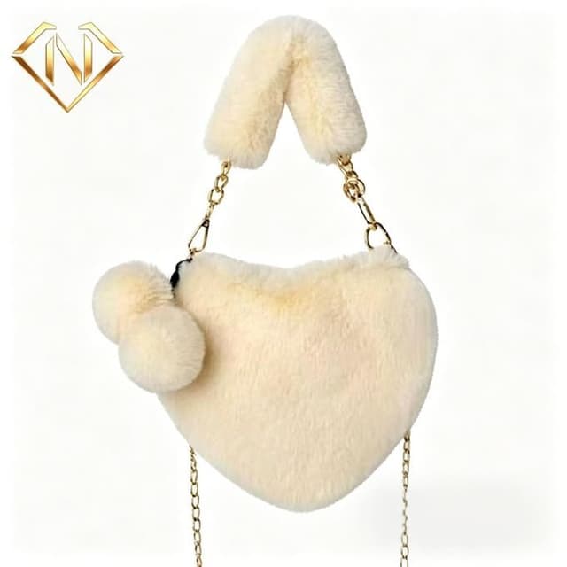 NAOT NAOT Plush Love Handbag Shoulder Bag Crossbody Bag Wallet White